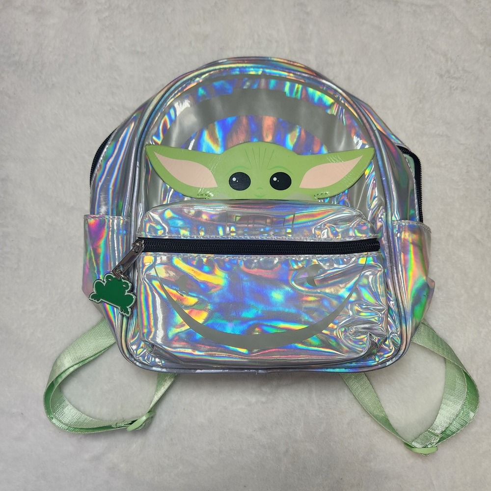 Star Wars Mandalorian Grogu Holographic Iridescent Mini Backpack Accessory Frog
